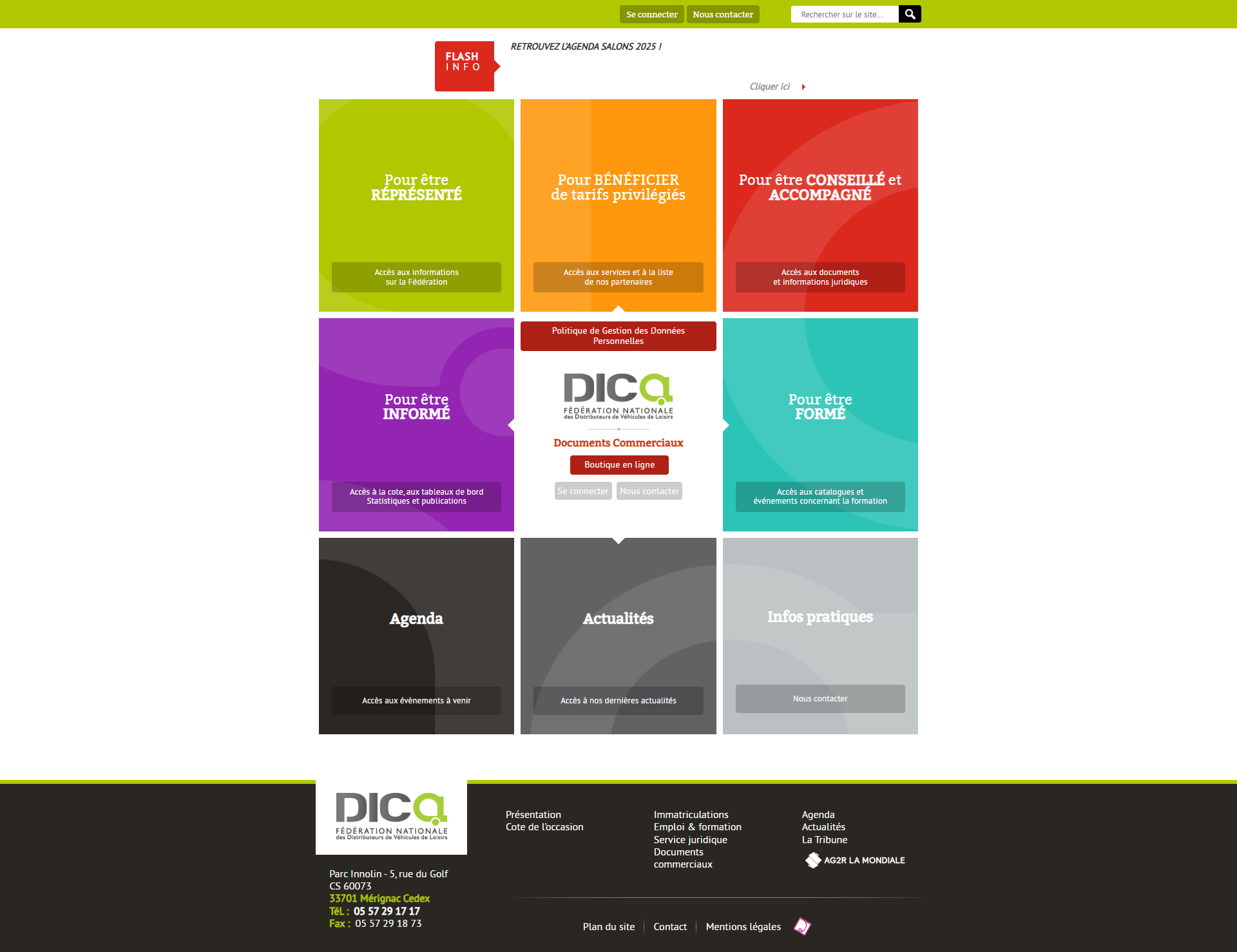 Agence Definima Bordeaux creation site vitrine wordpress federation professionnelle la Dica