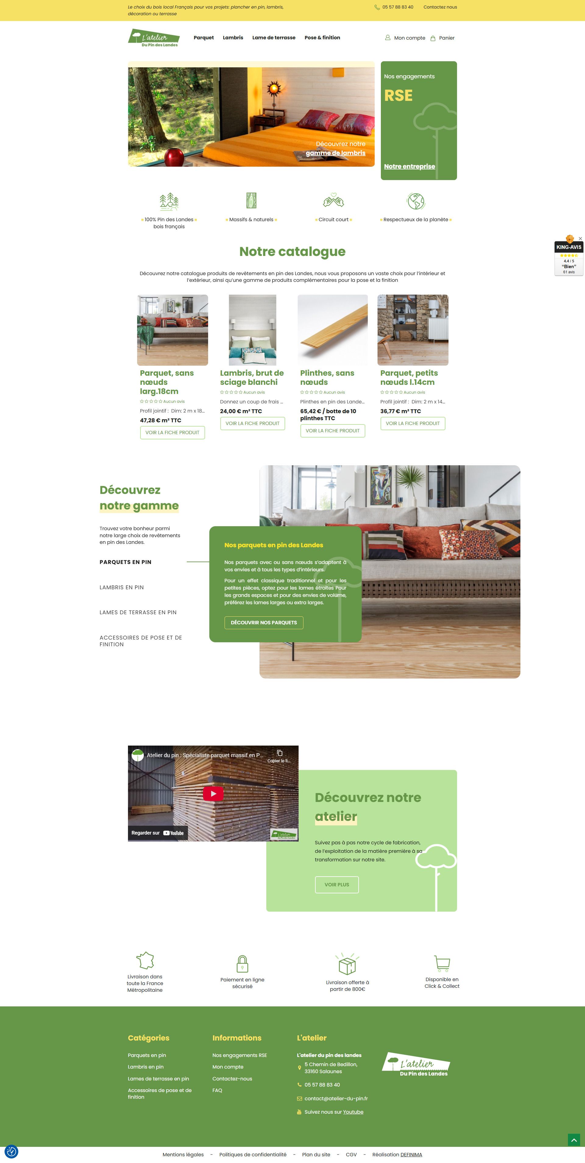 atelier du pin refonte site e-commerce prestashop agence de développement web bordeaux definima