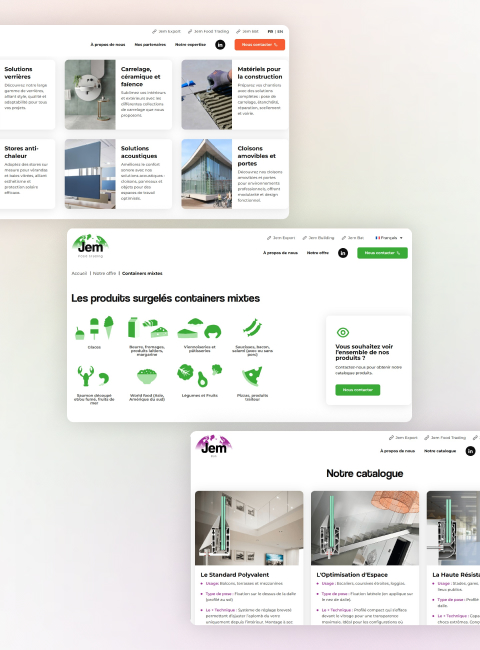 Jem building Jem food trading Jem bat site vitrine stratégie social media LinkedIn B2B Bordeaux