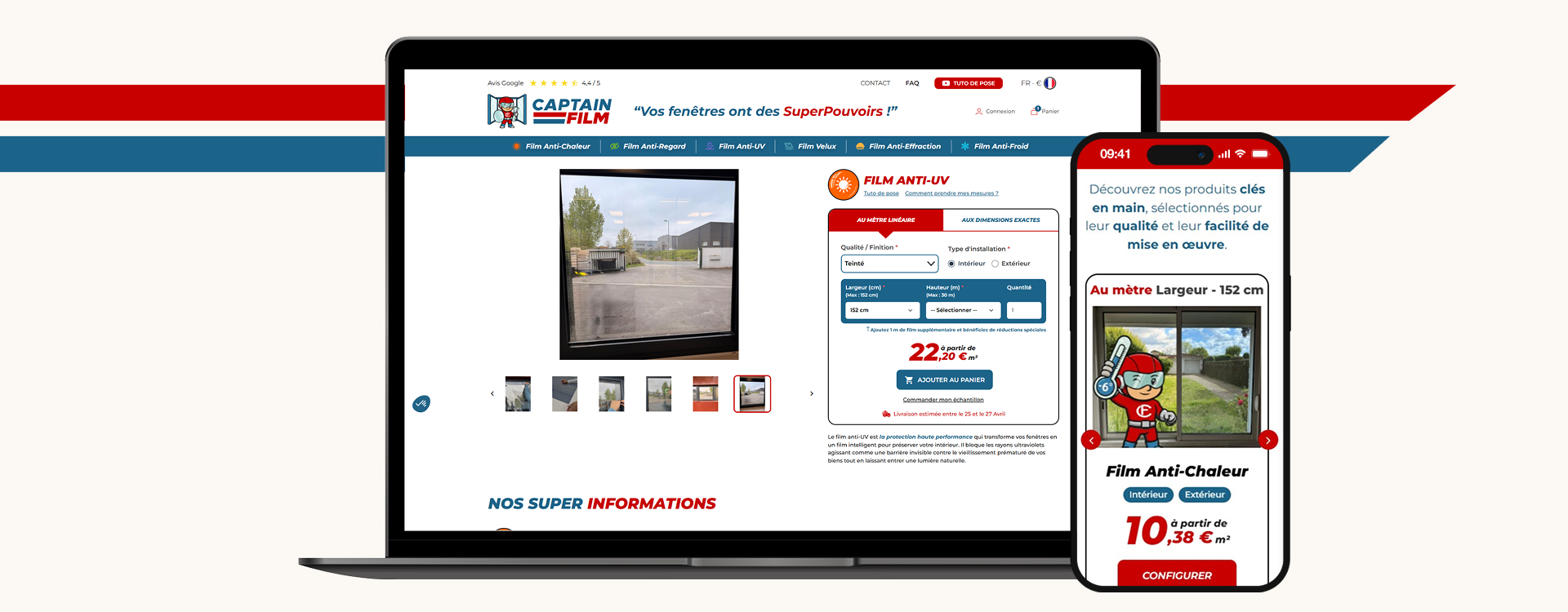 configuration dimensions quantité calculateur films adhésifs boutique en ligne achat sur mesure