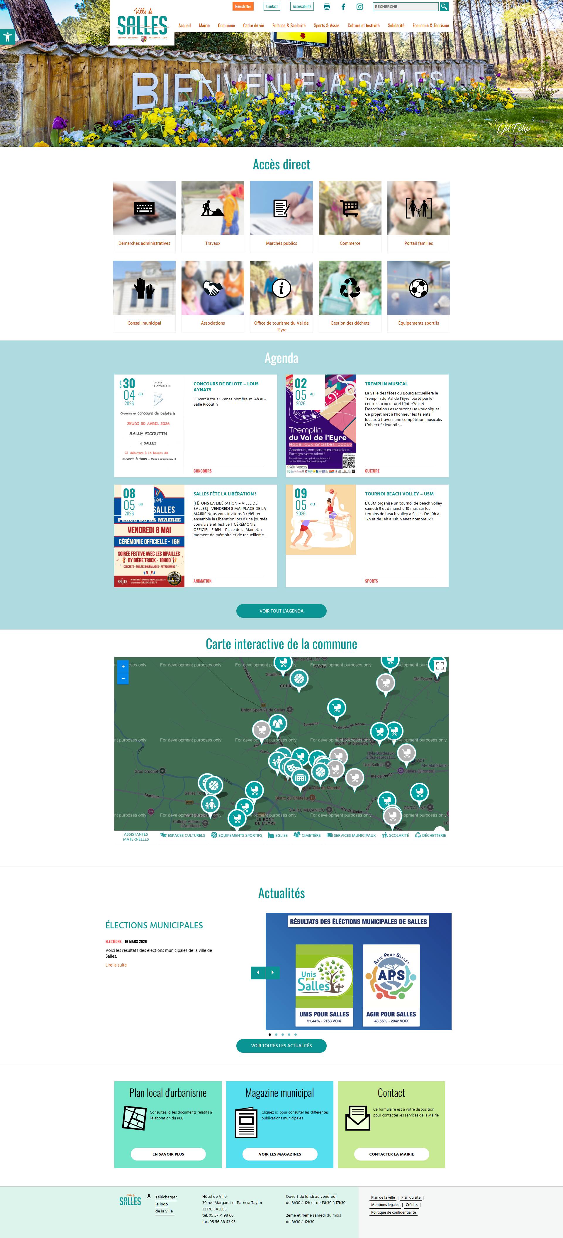 refonte site vitrine mairie de salles wordpress mairie accessibilité rgaa conformité rgpd