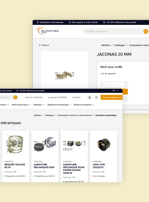 Architecture Marketplace multi-vendeurs gestion comptes vendeurs produits moteurs électriques web