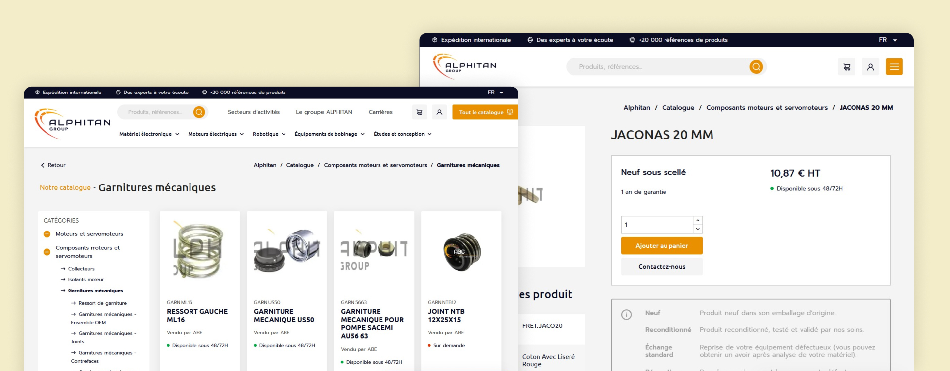 Interface marketplace b2b gestion vendeurs produits moteurs electriques plateforme digitale