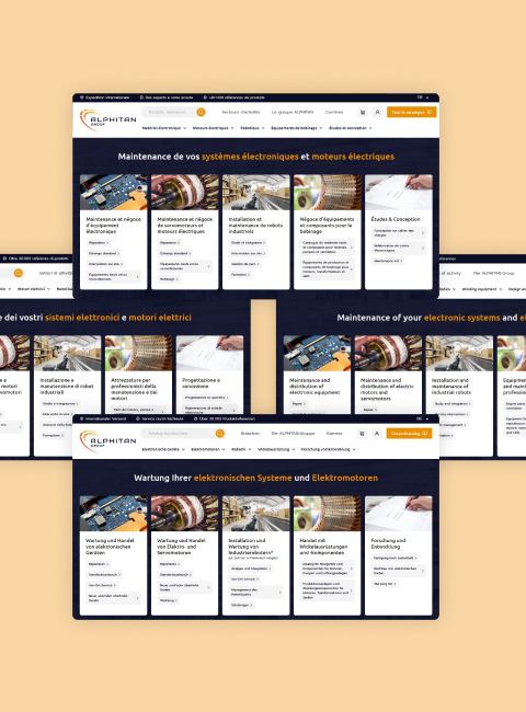 Maquette UX UI responsive design fiche produit technique industrie négoce maintenance électrique