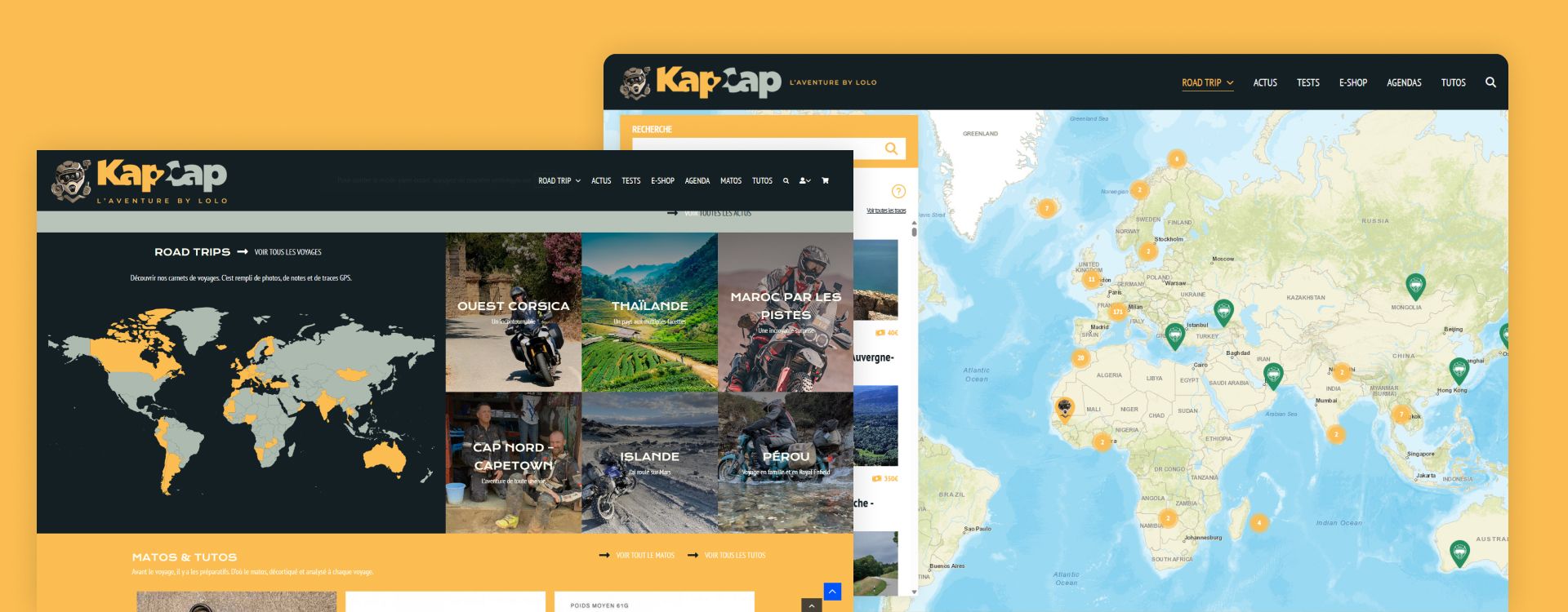 Cartographie interactive roadtrip moto traces GPS plateforme communautaire