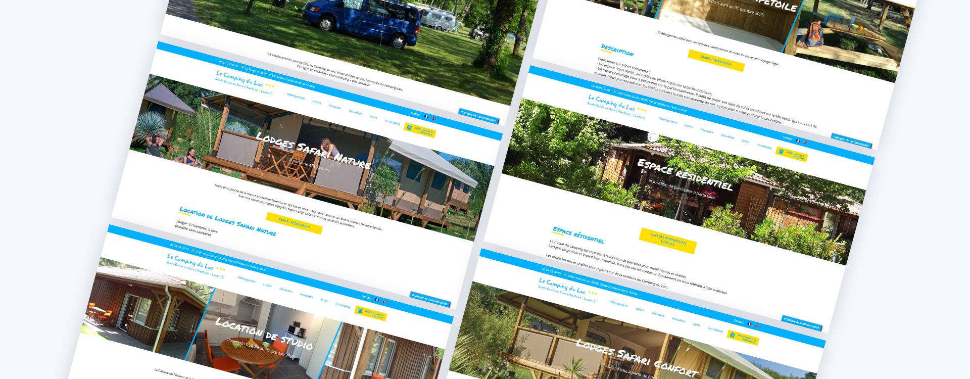 création identité graphique site internet camping Landes responsive moderne design intuitif