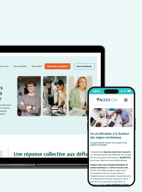Site vitrine wordpress accélérateur innovation e-santé Menu burger agence développement web