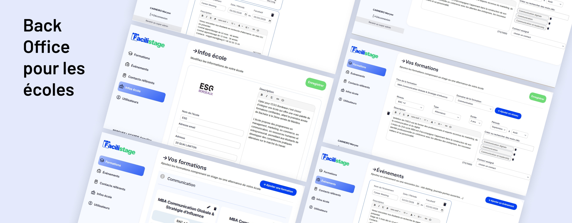 gestion bases donnees connectees etablissements profils recrutement job dating gironde