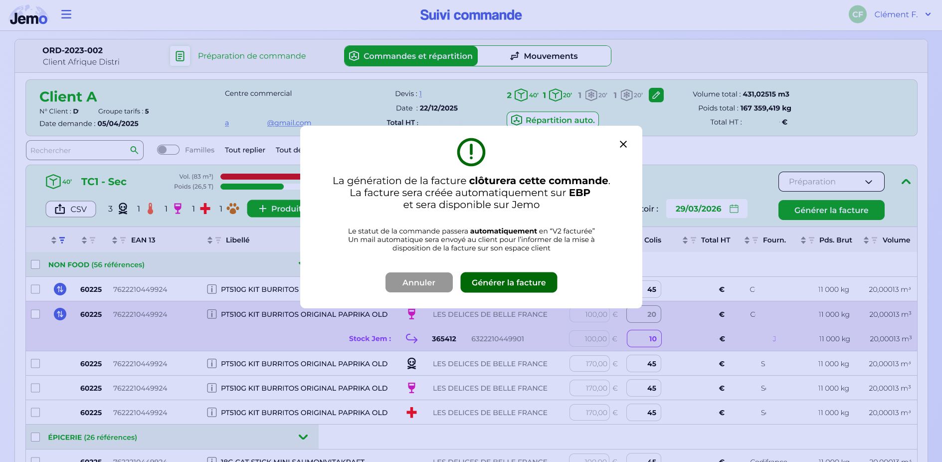 Outil métier connecté à EBP logiciel gestion commerciale