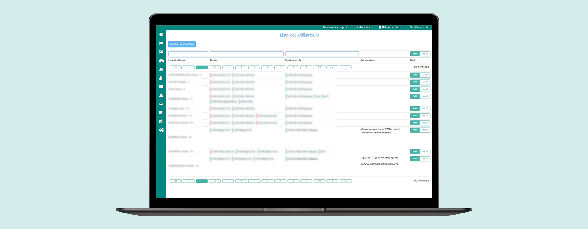 Architecture logicielle base donnees optimisation requetes traitement masse circuits reguliers occasionnels