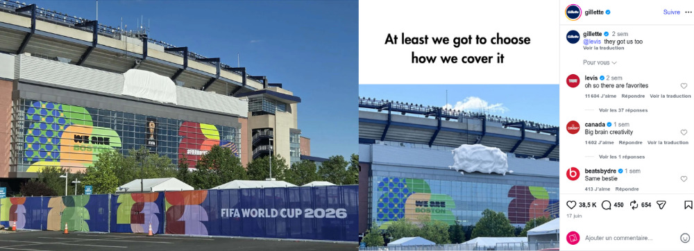 Publicité Gillette Coupe du Monde 2026 : détournement créatif sur Instagram