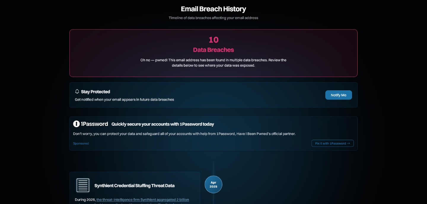 Fuite donnee haveibeenpwned securite messagerie email compromission mot passe