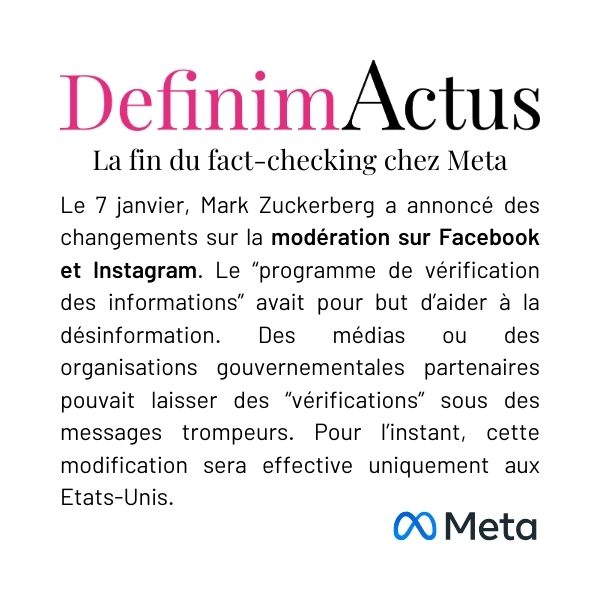 Illustration de la fin des partenariats de fact-checking chez Meta en janvier 2025
